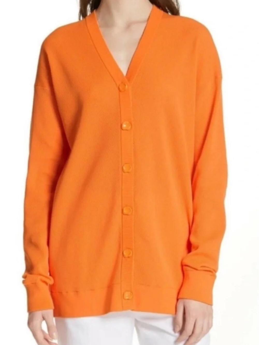 Tibi Orange Women's Cardigan Sweater